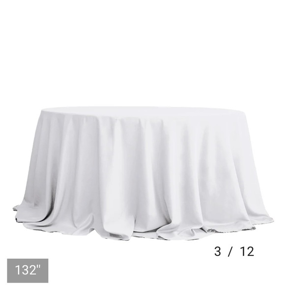 132’ round white premium polyester tablecloths priced per tablecloth - Picture 1 of 1